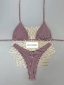 Swim Vcay Bộ bikini nữ mới, kiểu dáng dây mảnh, cổ yếm, họa tiết da báo, cạp cao, gợi cảm. - Nhiều màu - Xem 5