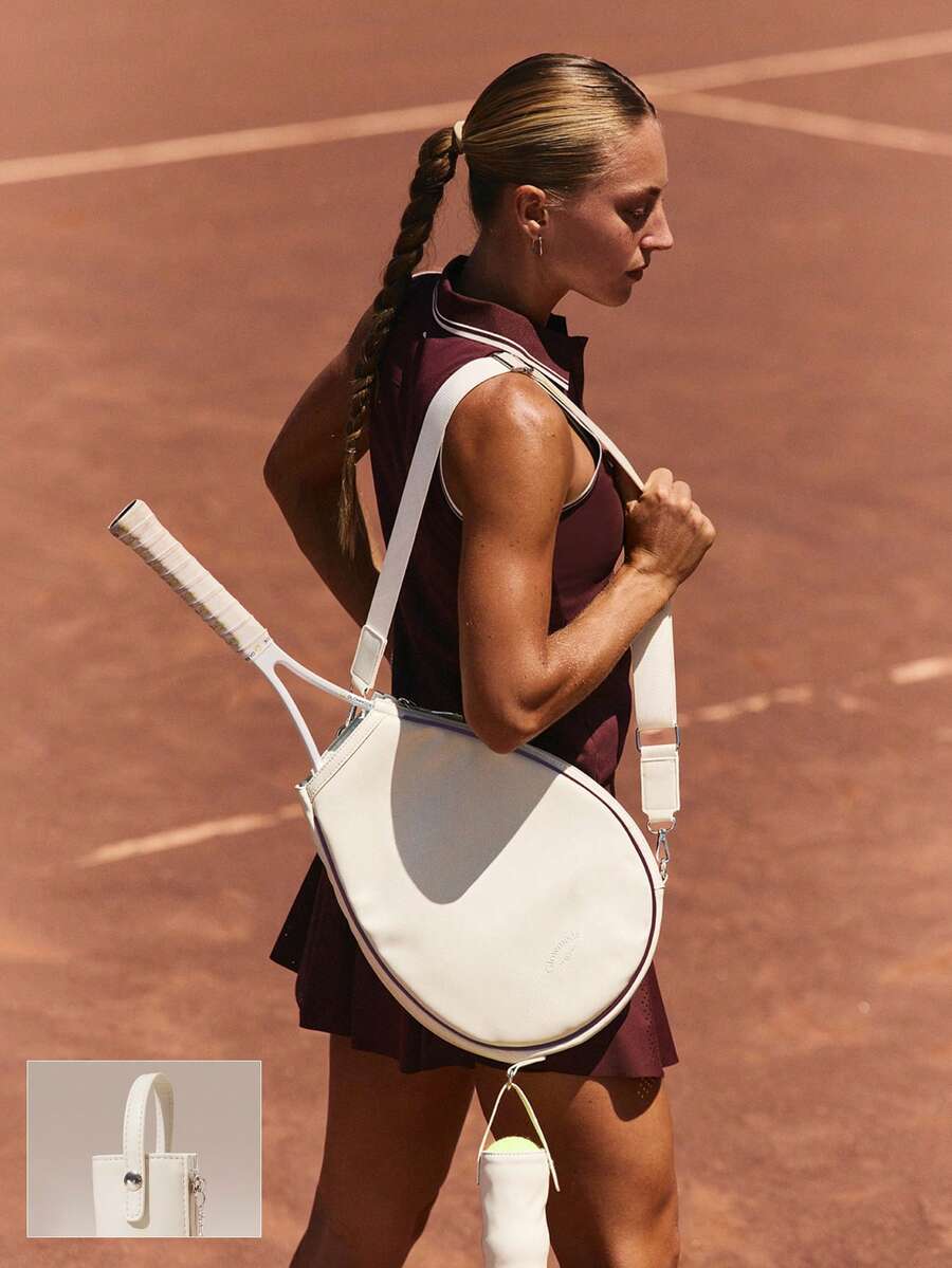 GLOWMODE Túi đựng vợt tennis đeo vai chéo nhỏ gọn 3.8L chống nước, có dây đeo tháo rời, thích hợp cho hoạt động thể thao hàng ngày. - trắng - Xem 1