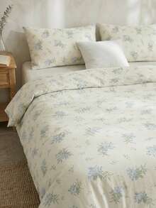 Cirelle 2/3 pièces Ensemble de housse de couette 100% coton pur à motif floral (sans couette) - Literie douce et respirante (1 housse de couette + 1/2 taie d'oreiller), Literie imprimée style campagnard, Convient pour les chambres/chambres d'amis, Essentiel pour une belle décoration de la maison et du dortoir, Un ensemble de literie confortable adapté à toutes les saisons - Multicolore - Voir 2