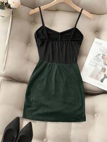 GlowEve Women's Elegant Versatile Commuting Color Block Slip Dress - Multicolor - View 2