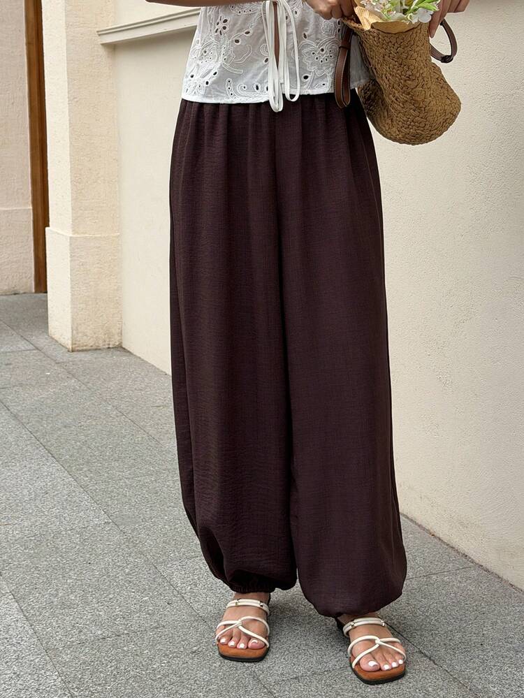 Women's Casual Solid Color Lantern Pants