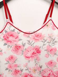 Franclia Women's Casual Sexy Floral Print Spaghetti Strap Camisole Golf White Summer - Multicolor - View 5