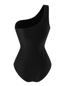 Swim Oasis 2026 Spring/Summer New Plus Size Women's Fashion Resort Black Digital Print Monokini + Wrap Skirt High-End Beachwear Gym Set - Black - View 3