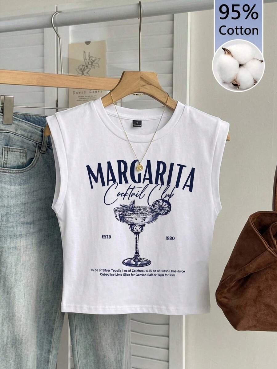 Tseoso Áo tank top ngắn tay cổ tròn dáng suông dành cho nữ, chất liệu 95% cotton, thích hợp cho mùa hè. - Nhiều màu - Xem 1