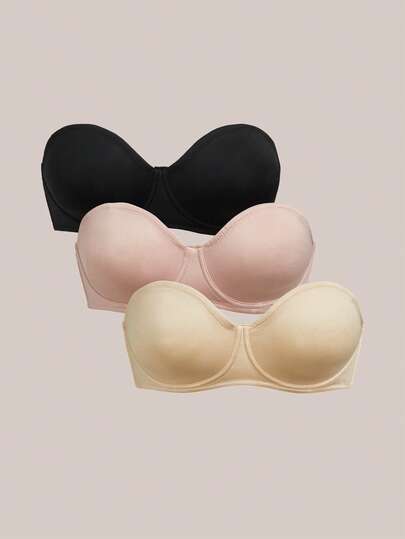 可拆卸透明肩带性感钢圈薄罩杯大码文胸