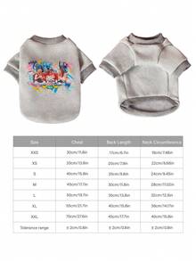 FRIENDS X 1pc Afternoon Tea Coffee Love Printed Pet Grey Thick Warm Pet Clothes No Hat - Grey - View 4