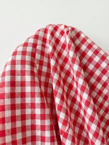 SHEIN EZwear Áo sơ mi dệt kim kẻ caro cotton tối giản, phong cách thường ngày dành cho nữ, thích hợp cho mùa hè, áo mùa hè, thích hợp cho đi làm hàng ngày, hẹn hò, tụ họp, mùa thu/đông/hè, Giáng sinh, Năm mới, Lễ Tạ ơn, tiệc tùng, đám cưới, bãi biển, lễ tốt nghiệp, thời trang, thanh lịch, thường ngày, đi chơi, hẹn hò, đặt chỗ, đi làm, sáng bóng, Ngày lễ tình nhân, sang trọng, kỳ nghỉ, thường ngày, Y2K, đi chơi, lễ tốt nghiệp, v.v. - Đỏ - Xem 4