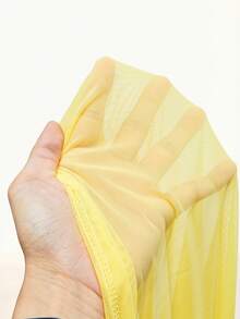 Amplova Robe portefeuille à col drapé pour femmes, sexy et avant-gardiste, convient pour le port en vacances, design transparent mignon - Jaune citron - Voir 9