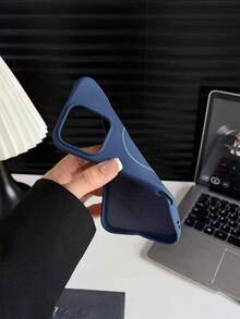Ốp lưng sạc không dây từ tính cao cấp dành cho iPhone 16/14/13/12/11/15/17 Pro Max, với lớp phủ nhung. Cũng tương thích với iPhone 17 Air/14/15/16 Plus. - Xanh đậm - Xem 3
