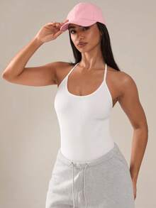 Bộ áo liền quần cơ bản không đường may, thấm hút mồ hôi, màu trắng, thích hợp cho tập thể dục/yoga. - trắng - Xem 5