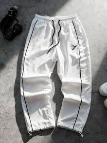 Sport MetroGents 男士休闲运动撞色滚边抽绳裤 - 白色 - 查看 1