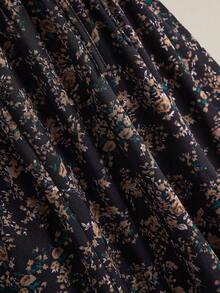 SHEIN ICON 大码女式碎花V领开衩连衣裙 - 彩色 - 查看 8