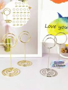 1/5/20 Chiếc Giá Đựng Số Bàn Bằng Thép Không Gỉ - Giá Đựng Số Bàn Mini 2 Inch Cho Đám Cưới, Tiệc Tùng, Sinh Nhật, Hội Nghị, Tốt Nghiệp, Tiệc Tiếp Tân, Nhà Hàng, Trang Trí Nhà Cửa, Ghi Nhớ Văn Phòng, Giáng Sinh - Vàng - Vàng - Xem 2