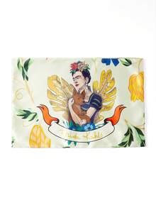 Frida Kahlo X SHEIN 2Pc Small Fresh Floral Pattern Pillowcase Set, Sanded Material, Comfortable And Warm, Gray Pillowcase, Various Sizes, Suitable For Different Pillows - Pastel Green - View 7