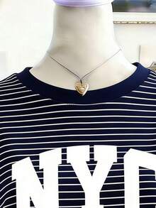 Lalippa Áo thun nữ in chữ, kẻ sọc cổ điển, đa năng, thích hợp mặc hàng ngày, đi chơi, mua sắm, du lịch. - Nhiều màu - Xem 4