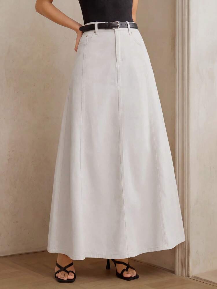 Women's New Casual Vacation Style White Jeans Skirt
