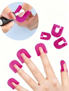 26 PIEZAS Juego de protectores de uñas, Protector en forma de U anti-desbordamiento para un pulido preciso, 10 tamaños que se ajustan perfectamente a las uñas postizas, incluye estuche de almacenamiento, kit de herramientas esenciales para el arte de uñas - 26 piezas - Ver 2