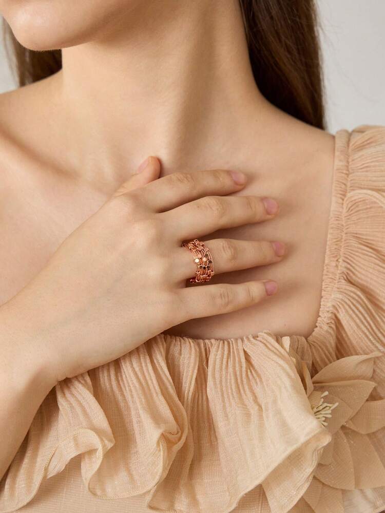 ROSE GOLD NICHE PERSONALIZED OPEN RING