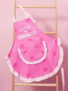 Mean Girls | SHEIN 1 chiếc tạp dề "A Little Bit Dramatic", dùng để làm bánh, nấu nướng, dọn dẹp, làm quà tặng. - Bột - Xem 1