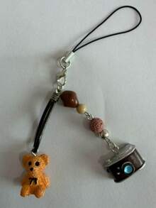 1pc Retro Camera Beaded Phone Lanyard, Creative Keychain Pendant Accessory - Multicolor - View 8