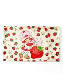 Strawberry Shortcake X SHEIN Bộ 2 vỏ gối in hình dâu tây dễ thương, chất liệu satin, mềm mại, thoáng khí và mát mẻ, có nhiều kích cỡ, có thể giặt máy, màu be. - Màu be - Xem 9