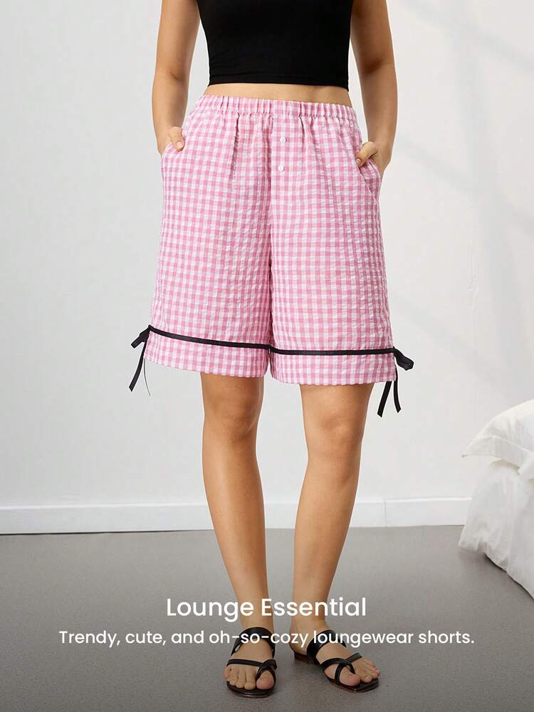 Women's Summer Comfort Checkered Sleep Set