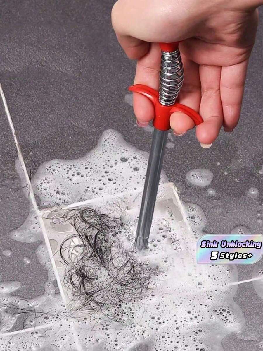 1PC 4-Claw Pipe Hook Drain Cleaner Tool Manual Bathroom Sink Toilet Plunger Hair Clog Remover For Shower Tub Drainage Unblocking Home Kitchen Cleaning Tools Durable Rustproof - one-size - View 1