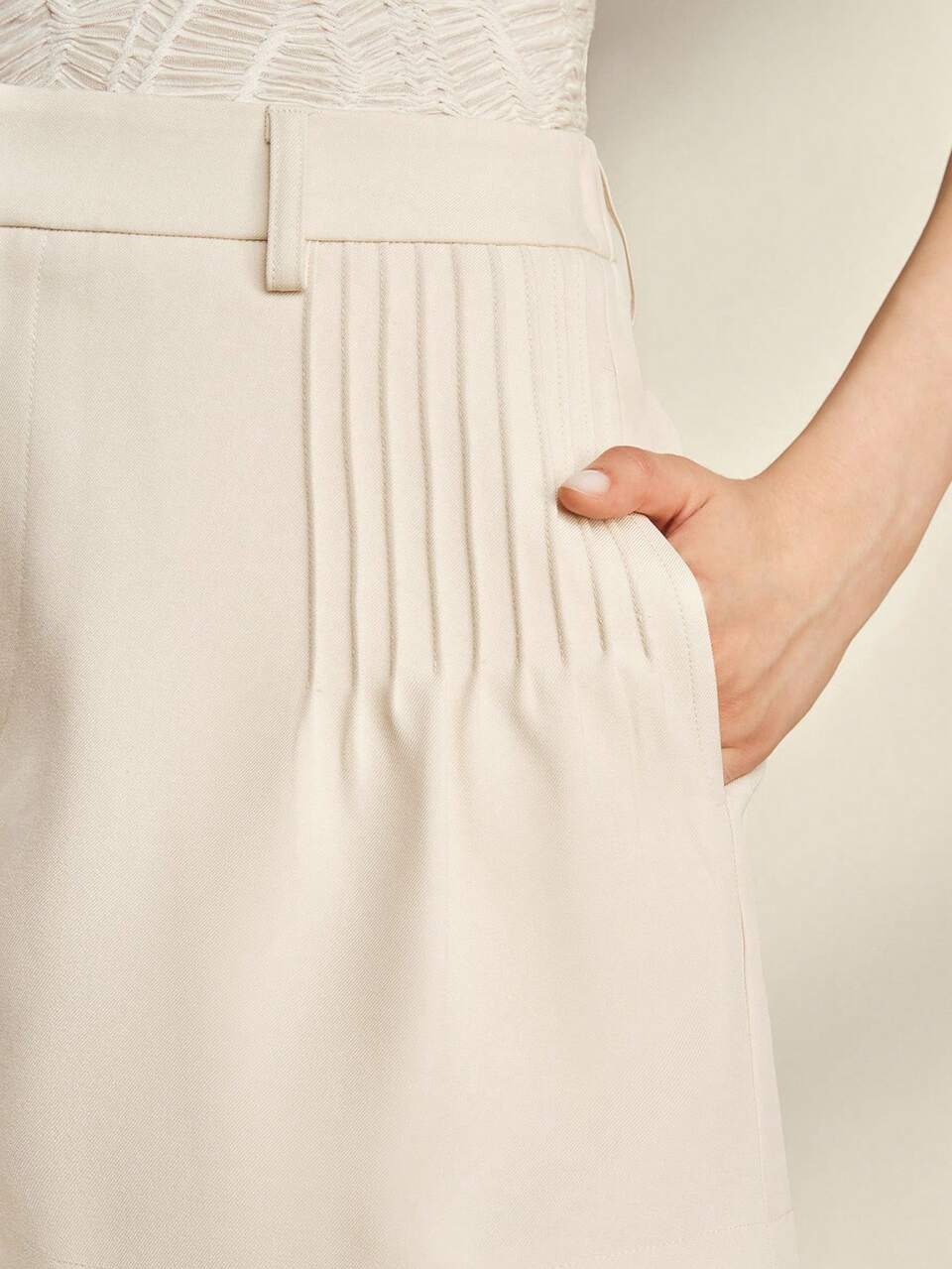 Anewsta Summer Modern Design Beige Shorts For Women