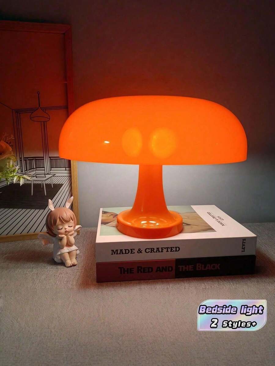 1PC Power5V Voltage Style Mushroom Table Lamp Bedside Night Light Study Room Decor Lamp Aesthetic Mood Lighting For Bedroom Plugged-In Use - multicolor - View 1