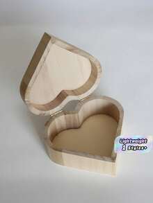 1PC Heart Shaped Wooden Jewelry Storage Portable Keepsake Gift Case For Rings Earrings Mothers Day Present Cosmetic Makeup Organizer Desk Decor - Multicolor - View 1