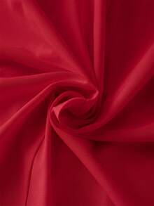 SHEIN LUNE CURVE 大码女式圆领纽扣衬衫，春夏款 - 紅色 - 查看 4