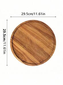 1 Set 12 Inch Round Wooden Elegant Rustic Farm Candle Holder Decorative Tray Centerpiece Natural Color For Kitchen Dining Room Home Decor Farmhouse Style Vintage Handmade Table Decor - Multicolor - View 9
