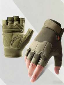 1PC Anti Slip Wear Resistant Breathable Shock Absorbing Protective Tactical Half Finger Gloves Men Women Outdoor Cycling Fitness Training Sports - Multicolor - View 28