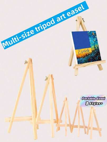 1 Pieza de Caballete de madera triangular portátil para soportar lienzos, fotos, paneles, pintura de escritorio, universal para artistas, ferias artesanales, bodas, suministros escolares, regalos, decoración del hogar y de oficina