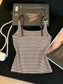 Áo tank top kẻ sọc kiểu dáng thường ngày dành cho nữ, phù hợp để mặc hàng ngày và đi du lịch. - Nhiều màu - Xem 2