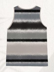 Solurane Camiseta de tirantes para hombre de ajuste ceñido con patrón de líneas degradadas, ideal para la playa y el ocio - Multicolor - Ver 4