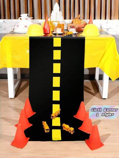 1 Set Rennstrecken-Themen Party Dekorations-Kit, schwarz-weiß kariertes Stoffbanner mit wiederverwendbaren Flaggen für Rennthema Jungen Geburtstags Party Auto Dekoration, Foto-Booth Zubehör Muss-haben