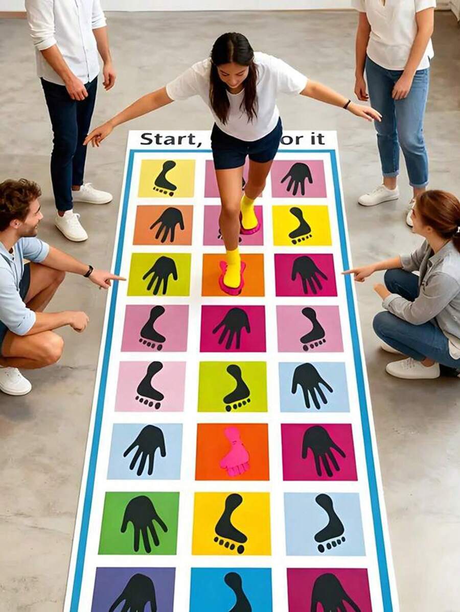 POKOJA LAND Polyester Fiber Sensory Folding Play Mat, Body Coordination Game Accessory, Multi-Person Interactive Balance Challenge, Portable & Easy To Carry, Team Building, Relieve Work Stress, Enhance Team Atmosphere - Multicolor - View 1