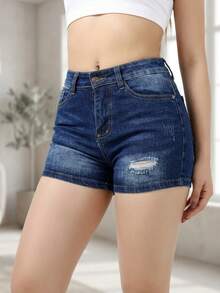 Mini short de mezclilla para mujer - Mezclilla - Ver 2
