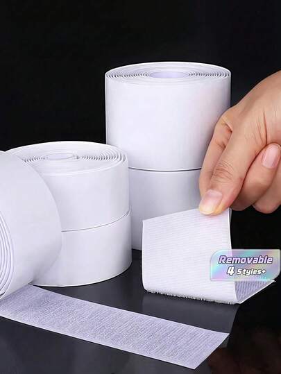 2roll/Set Strong Adhesive 3 Meters Hook-And-Loop,Hook And Loop Fasteners One Each, Self-Adhesive Minimalist Nylon Hook And Loop Fasteners,Tape For Couch Cushions,Strips With Adhesive,For Fixing Curtains, Screens, Car Mats ,Carpet And Self-Adhesive Strips