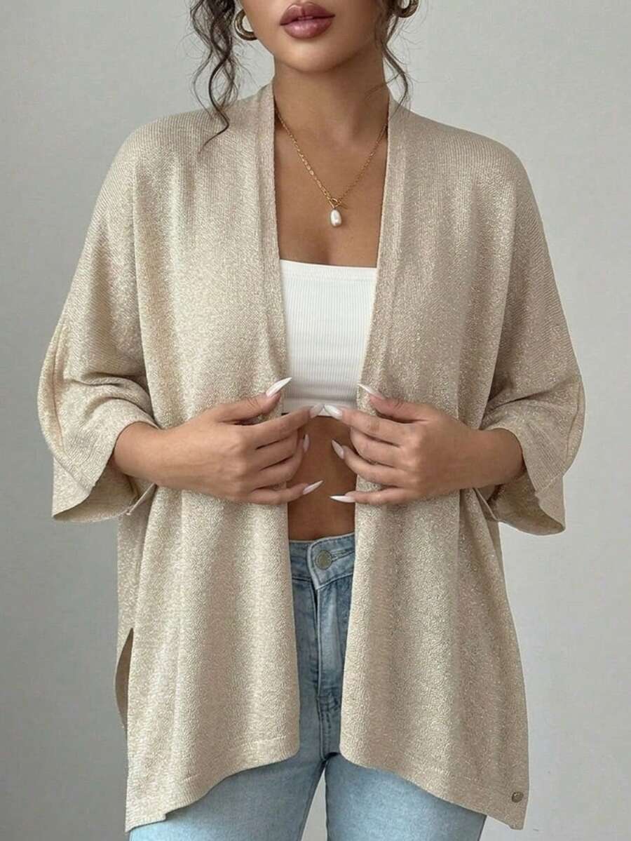 Poncho Corte Asimétrico para Mujer - Beis - Ver 1