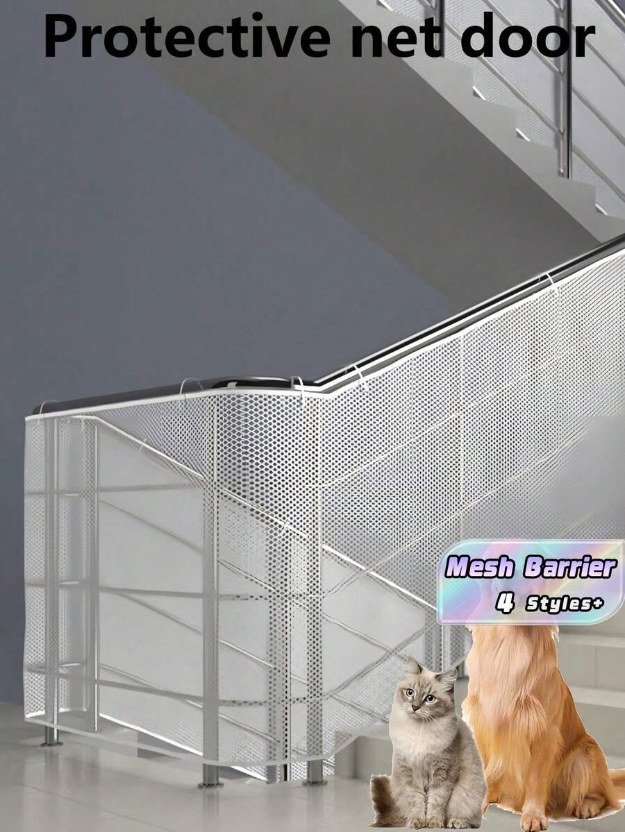 1PC Thick Heavy Duty Safety Net Fine Mesh Pet Fence For Balcony Stair Railing Cat Dog Proof Barrier Multi Purpose Animal Protection Outdoor Indoor Home Security - Multicolor - View 1