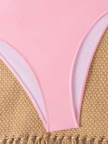 Swim Vcay Costume da bagno intero da donna con decorazioni floreali 3D e volant sulle spalline, adatto per vacanze in spiaggia, feste in piscina e feste in spiaggia - Rosa - Visualizzare 10