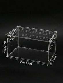 1PC Small Acrylic Reptile Terrarium Transparent Ventilated Habitat Feeding Box With Lid For Spider Scorpion Gecko Tarantula Clear Mini Insect Amphibian Enclosure Portable Observation Container Easy Clean Reptile Cage Terrarium - Clear - View 12