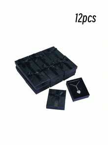 12 Pieces Large Capacity Multi Drawer Jewelry Gift Storage Box Black Red Elegant Premium Cardboard Soft Lining Rounded Corners Secure Closure No Assembly Required Luxury Wedding Birthday Anniversary Gift Box For Jewelry Organizer Home Decor Romantic Present Fashion Packaging - Black - View 18