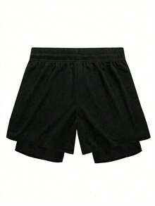 RISE LYT Bộ đồ thể thao nam gồm áo thun ngắn tay in chữ và quần short. - màu đen - Xem 4