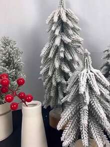 迷你雪景圣诞树，PE植绒圣诞树桌面摆件，家居装饰，圣诞装饰，房间装饰，冬季圣诞装饰，圣诞礼物 - 彩色 - 查看 6