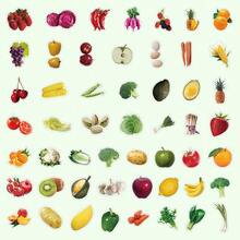 1PC Funny Food Stickers With Hilarious Expressions And Playful Poses, Customizable, Waterproof Vinyl Material, Suitable For Fridge, Lunchbox, Bringing Joy And Laughter - 10 * 15 half cut, fruit - View 3