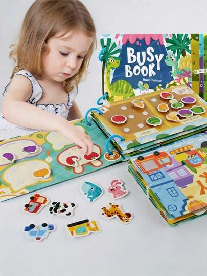 MINKOJA 1 Pc Interactive Children's Quiet Book – A Quiet Learning And Entertainment Toy With Stickers, Brain-Development Functions, Busy Board. Perfect For Travel, Toddler Sensory Activities, And Montessori Educational Games. An Ideal Gift For Boys And Girls On Halloween,Children's Day, Christmas, Birthday Gift,And New Year.