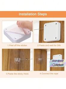 1 Mảnh Không Khoan Tự Động Đóng Cửa Đệm Trang Chủ Yên Tĩnh Kéo Dây Đóng Đẩy Kéo Cửa Gỗ Lò Xo Đơn Giản - Nhiều màu - Xem 3